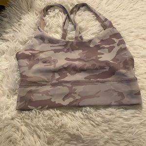 Lulu purple camo long line sports bra
